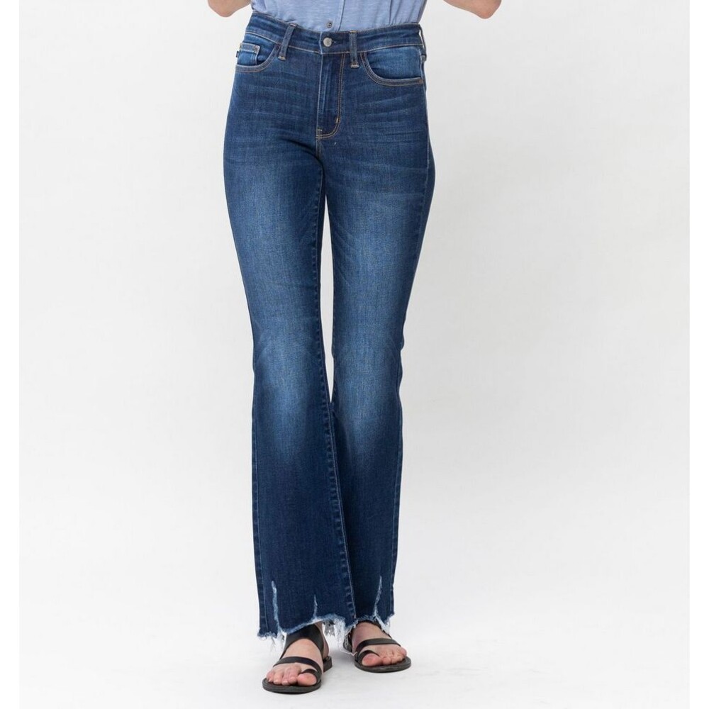 Judy Blue 82519 Mid Rise Ankle Distressed Boot Cut Size 1
